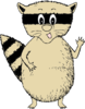 Waving Cartoon Racoon Clip Art